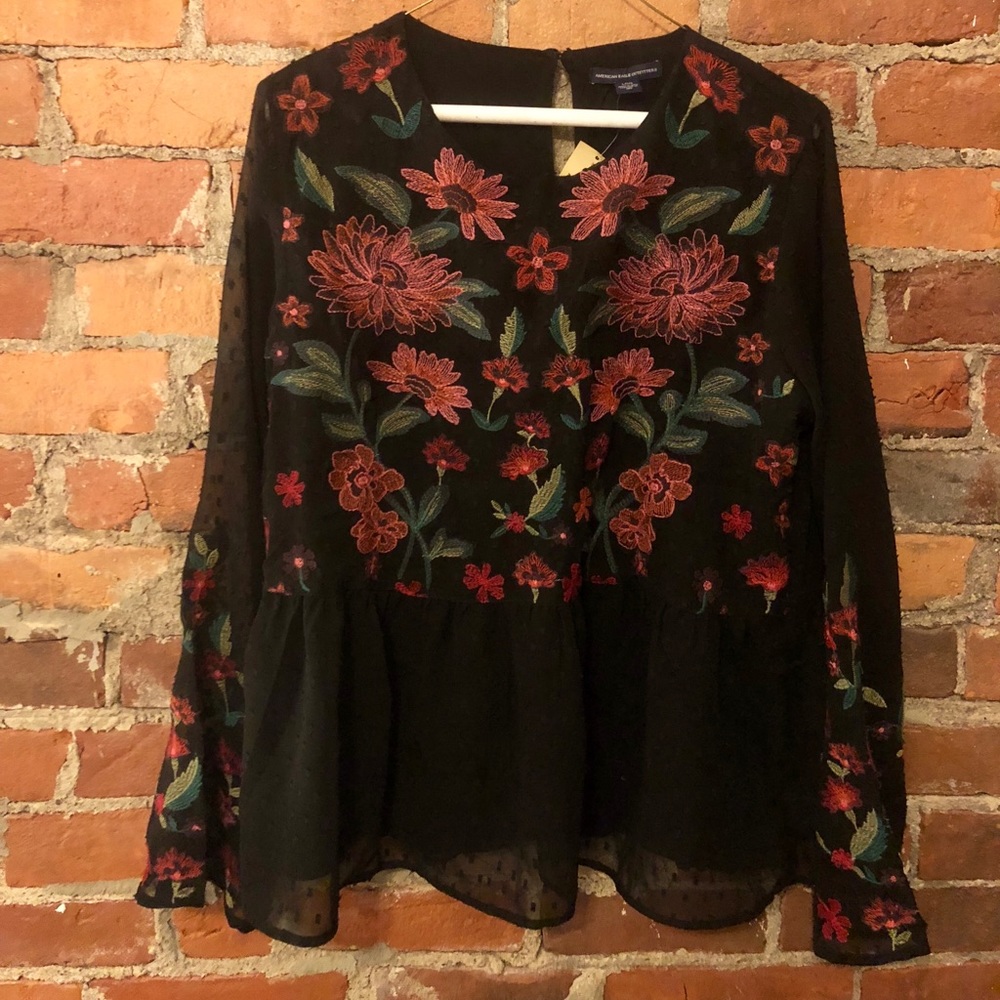 Floral embroidered blouse